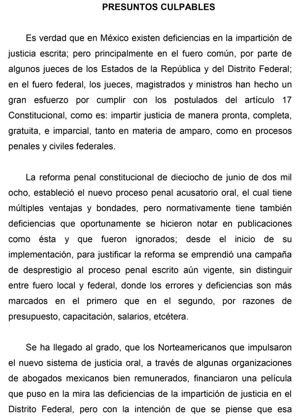 Presuntos Culpables Articulo