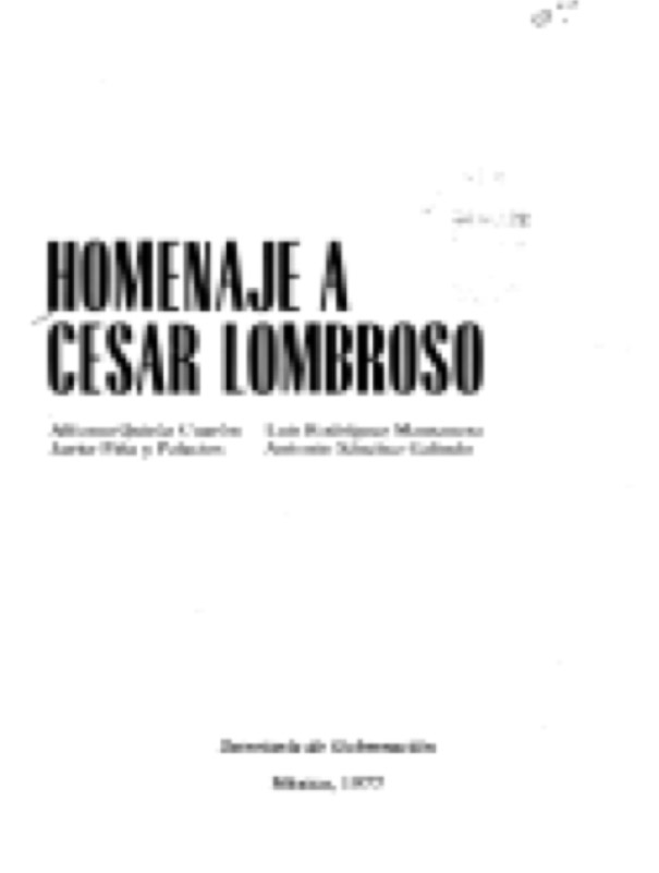 Homenaje a Cesar Lombroso Secretaría de Gobernación